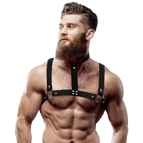 Fetish Arnés Ajustable Ecopiel Pecho Con Collar Hombre