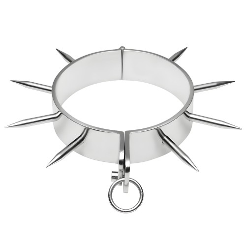 Metal Hard BDSM Bondage Collar with Spikes