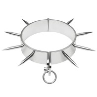 Metal Hard BDSM Bondage Collar with Spikes