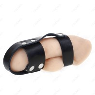 Kink - Adjustable Leather Ball Divider Penis Cage