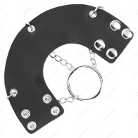 Kink Metal Penis Ring with Leather Belt