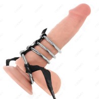 Kink 4 Anillos Pene Metal Conectados 3.8cm a 5cm