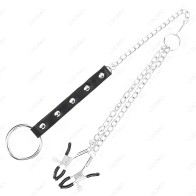 Kink Metal Penis Ring with Nipple Clamps