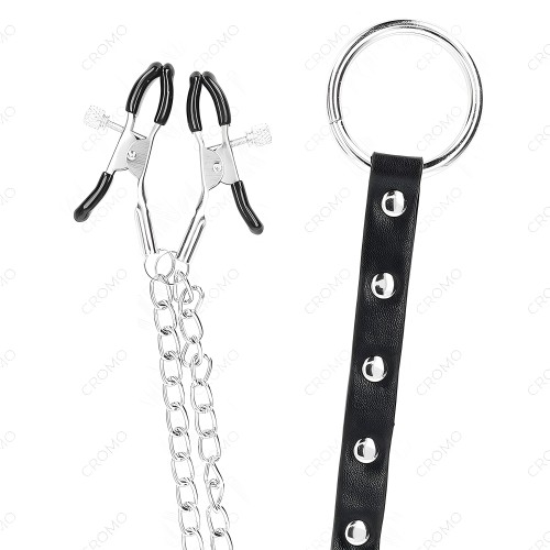 Kink Metal Penis Ring with Nipple Clamps
