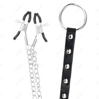 Kink Metal Penis Ring with Nipple Clamps