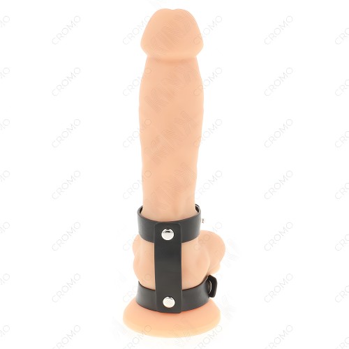 Kink Adjustable Double Penis Ring Faux Leather
