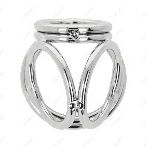 Kink Ring Power Anillo Pene Triple Metal Cromado 3.8 Cm A 5 Cm Modelo 1
