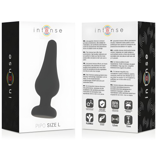 Intense - Anal Plug Pipo L Silicone Negro 13 Cm