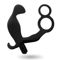 Double Ring Penis and Testicle Anal Plug Black