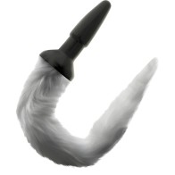 Darkness - Plug Anal Silicona Con Cola Gris