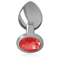 Intense Metal Anal Plug with Red Crystal - Size M