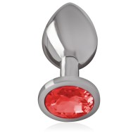 Intense Aluminium Anal Plug with Red Crystal