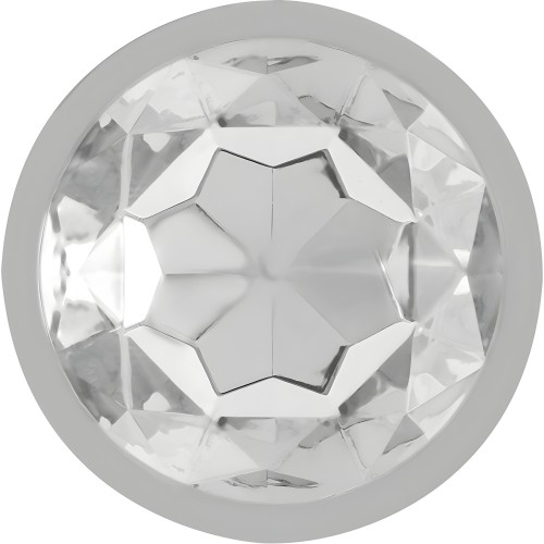 Intense Anal Plug with Crystal Silver Size M