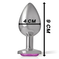 Intense Large Metal Anal Plug with Pink Crystal