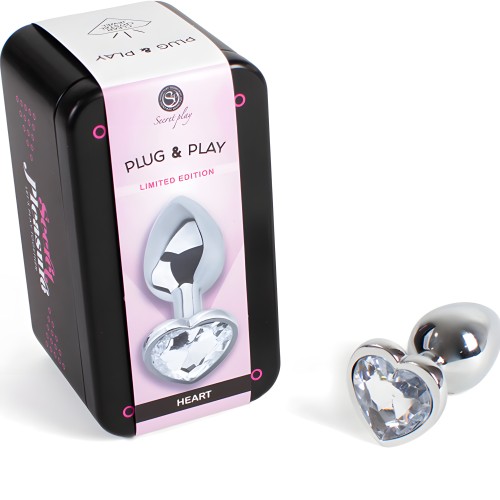 Secretplay Heart Shaped Metal Butt Plug Size S 7 cm