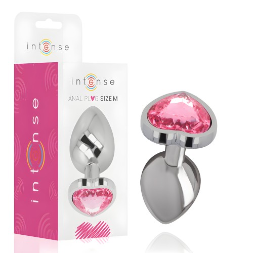 Intense Pink Heart Anal Plug Medium