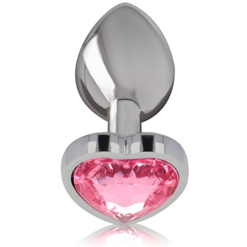 Intense - Plug Anal Metal Aluminio Corazón Rosa Talla L