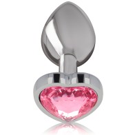 Intense - Plug Anal Metal Aluminio Corazón Rosa Talla L