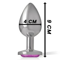 Intense Large Pink Heart Metal Anal Plug