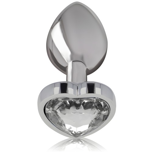 Intense Large White Heart Aluminum Anal Plug
