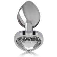 Plug Anal de Aluminio Corazón Blanco Talla L