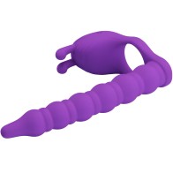 Pretty Love - Anillo Pene Con Plug Vibrador Lila - 7 Modos