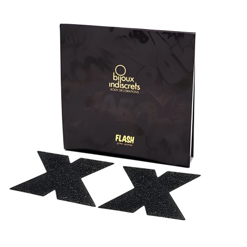 Bijoux - Indiscrets Pezoneras Flash Cruz Negro