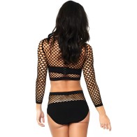 Leg Avenue Two Piece Mesh Set - Elegant Lingerie