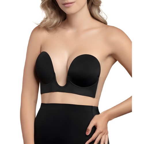 Bye Bra Strapless U Black Bra A Cup - Comfortable & Reusable