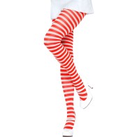 Leg Avenue - Striped White/Red Stockings