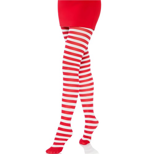 Leg Avenue - Striped White/Red Stockings