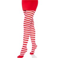 Leg Avenue - Medias De Rayas Blanco/Rojo