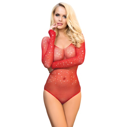 Subblime - 952303 Body De Rejilla Brillante Con Hombros Descubiertos Manga