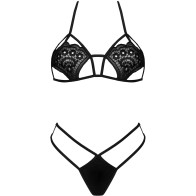 Livco Corsetti Fashion - Jimena Lc 20216 Sujetador + Tanga Negro