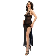 CR 4723 Long Babydoll & Thong Black L | Chilirose