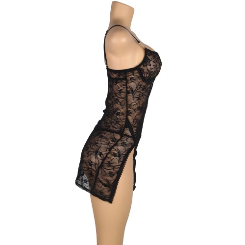 Subblime - 954185 Babydoll De Encaje Con Tirantes Ajustables Negro S/M