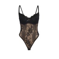 Black Lace Body with Crotch Closure - Subblime