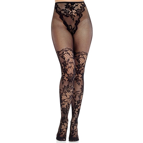 Leg Avenue Dahlia Lace Thigh Highs - Elegant Style