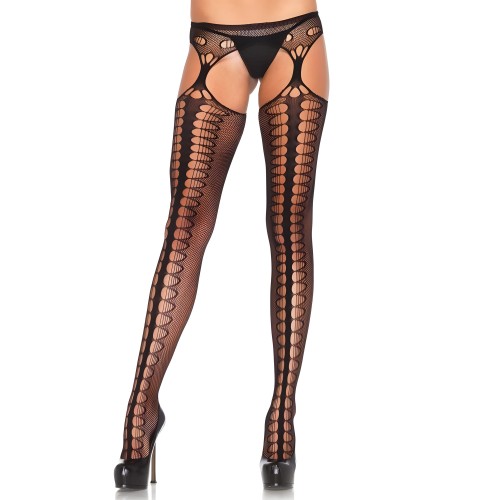 Leg Avenue Exclusive Black Garter Stockings