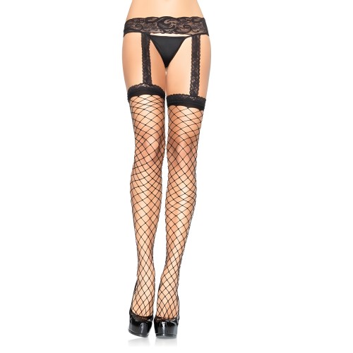 Leg Avenue Black Lace Garter Stockings