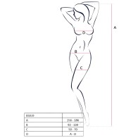 Passion Woman Bs019 Bodystocking Blanco Talla única