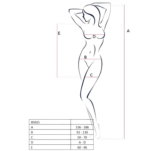 Passion - Woman Bs025 Bodystocking Estilo Vestido Blanco Talla única