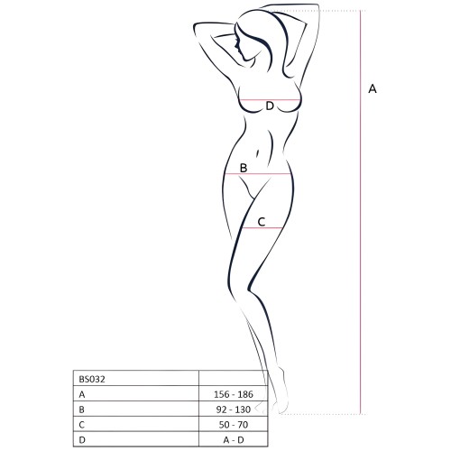 Passion Woman BS032 Bodystocking Black
