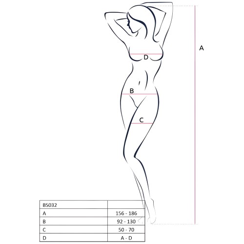 Passion - Woman Bs032 Bodystocking Rojo Talla única