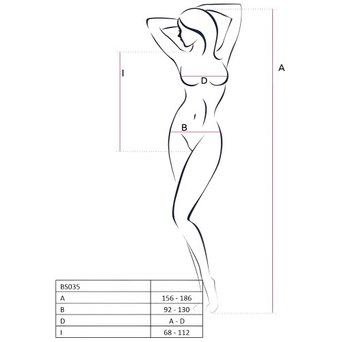 Passion - Woman Bs035 Bodystocking Blanco Talla única