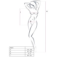 Passion - Woman Bs035 Bodystocking Blanco Talla única