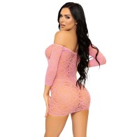 Mini Vestido Heart Net - Rosa