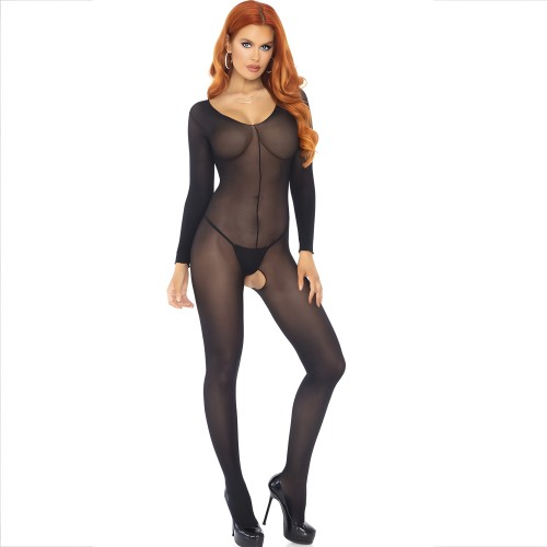 Leg Avenue - Bodystocking Negro Manga Larga