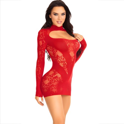 Leg Avenue Red Lace Mini Dress