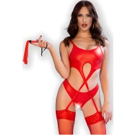 Set Crotchless Chilirose Rojo S